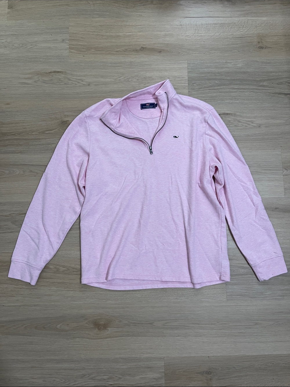 Vineyard Vines Men's Light Pink Quarter-Zip Sweater - Picture 1 of 4